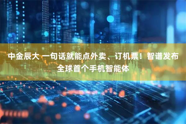 中金辰大 一句话就能点外卖、订机票！智谱发布全球首个手机智能体